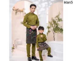 Baju Melayu 1 Set Untuk Ayah Dan Anak 1 jenis 1 warna